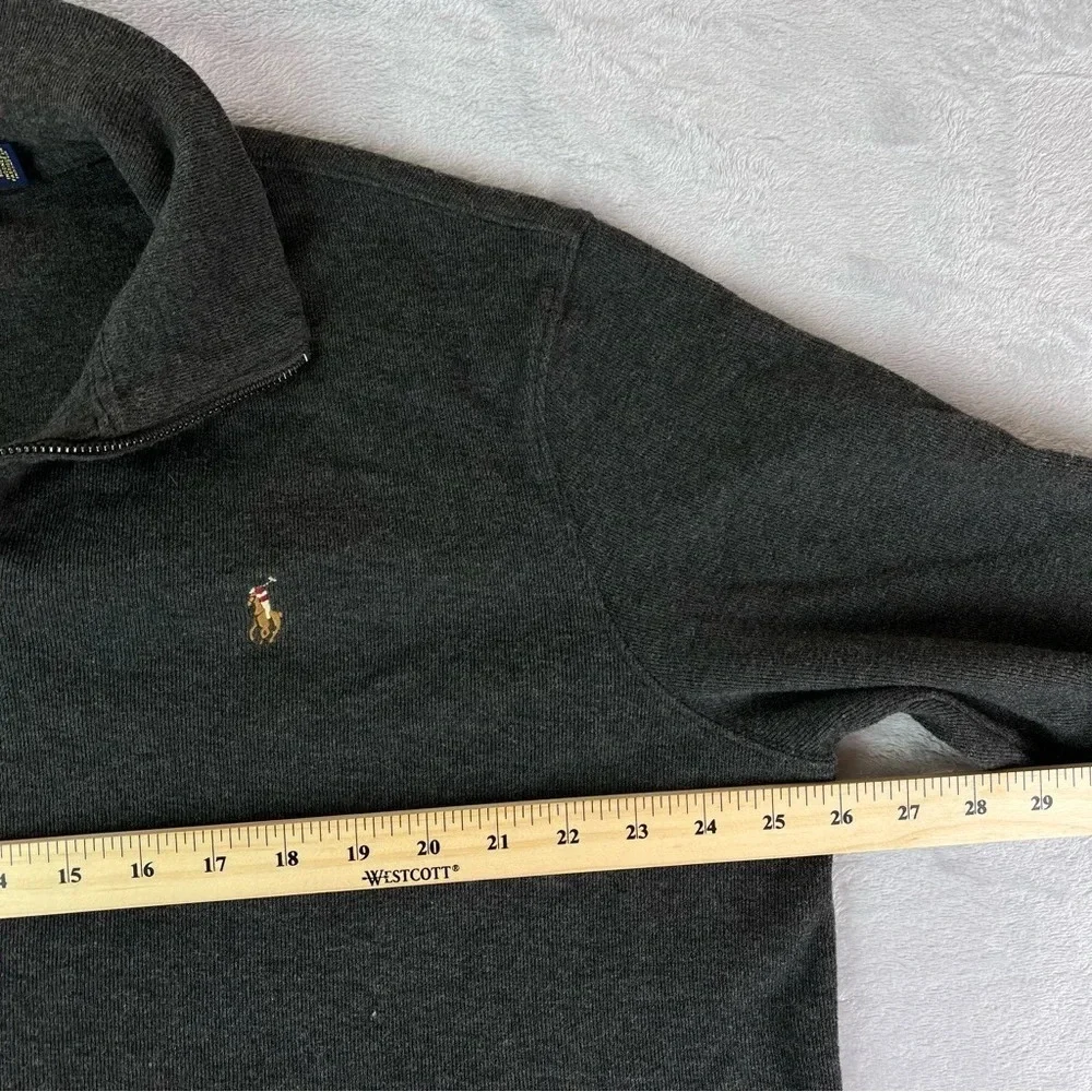 Polo Ralph Lauren Estate Rib Size XL Sweater Dark Gray 1/4 Zip Knitted‎ Pullover